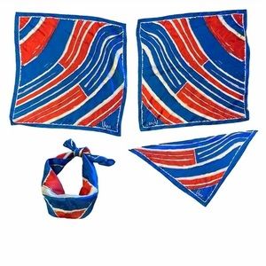 Vana Vintage Red, White, Blue Scarf Good Condition